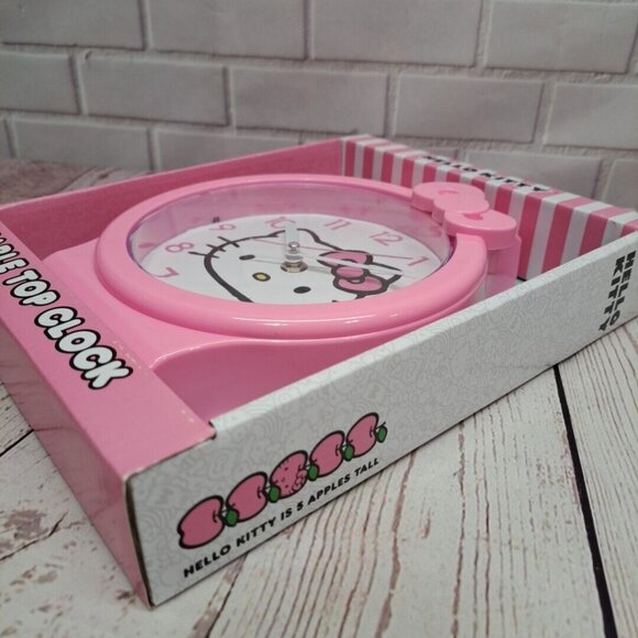 Sanrio Hello Kitty Accutime Table Top Clock Pink Battery Powered NIB - Picture 5 of 5